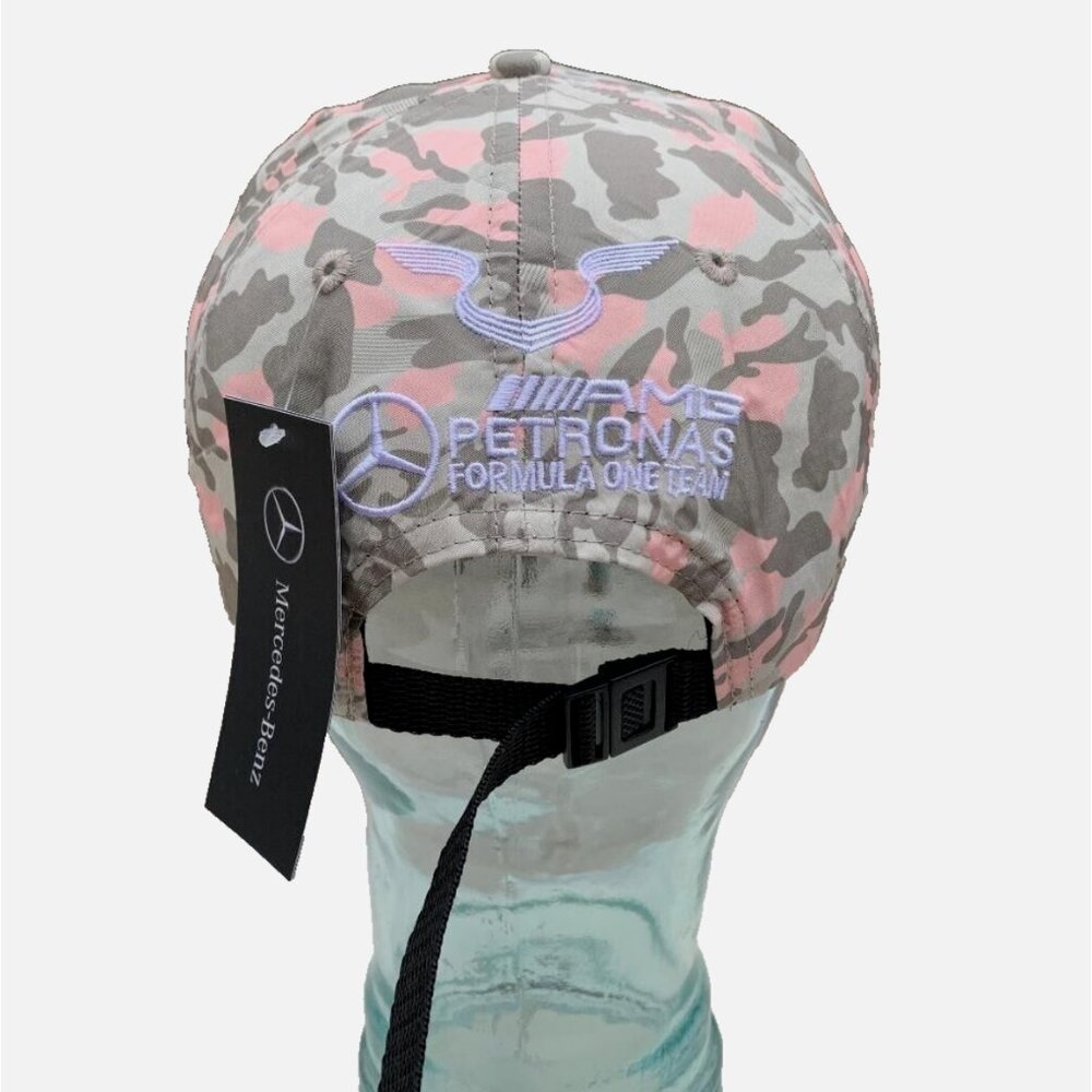 AMG Petronas F1 Racing Pink and Gray Camo Baseball Cap. Factory 2nd. - Picture 8 of 9